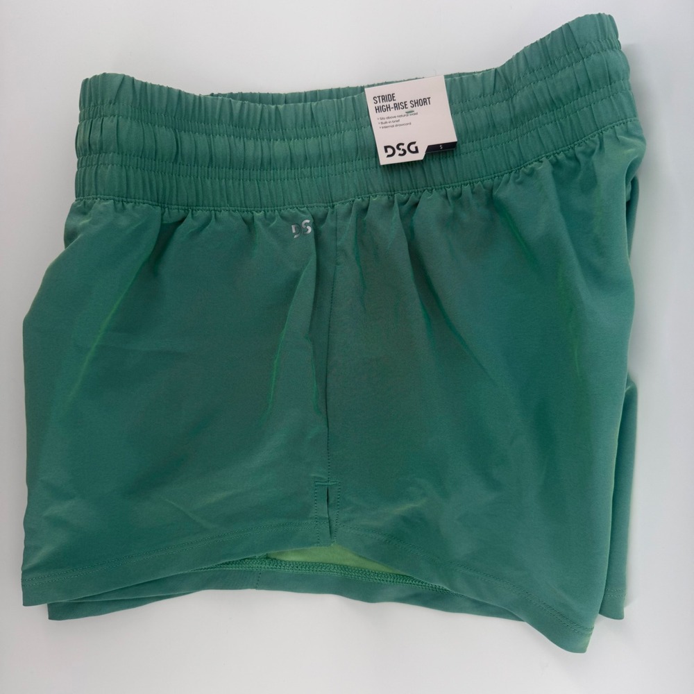 DSG Womens Stride High-Rise Short Green‎ Iridescent Small DAW14201N NWT